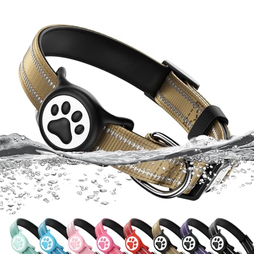 Airtag Hundehalsband, reflektierend, ultra-strapazierfähiges Nylon, gepolstert mit QR-Code-Schnalle und IP68 wasserdichter Airtag-Halter, kompatibel mit Apple AirTag, bequem für kleine, mittelgroße Airtag Hundehalsband, reflektierend, ultra-strapazierfähiges Nylon, gepolstert mit QR-Code-Schnalle und IP68 wasserdichter Airtag-Halter, kompatibel mit Apple AirTag, bequem für kleine, mittelgroße von WhoseID