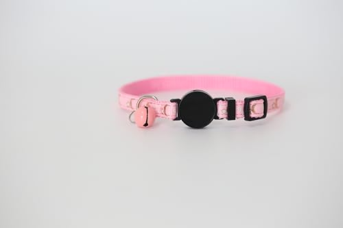 Breakaway-Katzenhalsband mit Glöckchen, Sicherheitsschnalle, Kätzchenhalsband, mit Namensschild, verstellbar, passend für Mädchen, Katzen, männliche Katzen, Haustierbedarf, Sachen, Zubehör (Rosa-5) von WhoseID