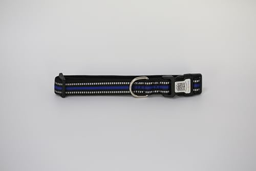 Hundehalsband, gepolstert mit weichem Neopren, atmungsaktiv, Schnellverschluss, Basic-Hundehalsbänder für kleine, mittelgroße und große Hunde (Blau-2, L) von WhoseID