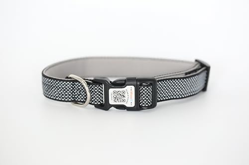 Hundehalsband, gepolstert mit weichem Neopren, atmungsaktiv, Schnellverschluss, Basic-Hundehalsbänder für kleine, mittelgroße und große Hunde (Schwarz, L) von WhoseID
