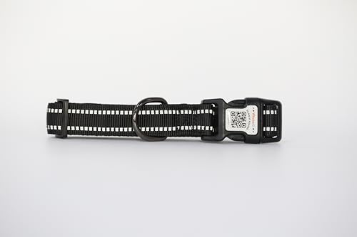 Hundehalsband, gepolstert mit weichem Neopren, atmungsaktiv, Schnellverschluss, Basic-Hundehalsbänder für kleine, mittelgroße und große Hunde (Schwarz-1, L) von WhoseID