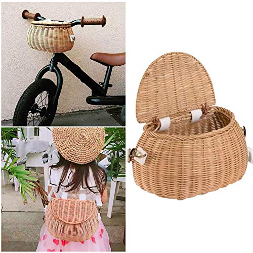 Fahrradkorb Kinder Vorne, Lenkerkorb, Geflochtener Weidenkorb,lenkertasche Kinder Fahrradkorb Vorne, Handgefertigter Rattan-Gewebekorb Mit Deckel Und Schultergurt Für K Leiner Roller, Fahrrad-Deko Fahrradkorb Kinder Vorne, Lenkerkorb, Geflochtener Weidenkorb,lenkertasche Kinder Fahrradkorb Vorne, Handgefertigter Rattan-Gewebekorb Mit Deckel Und Schultergurt Für K Leiner Roller, Fahrrad-Deko von Whrcy