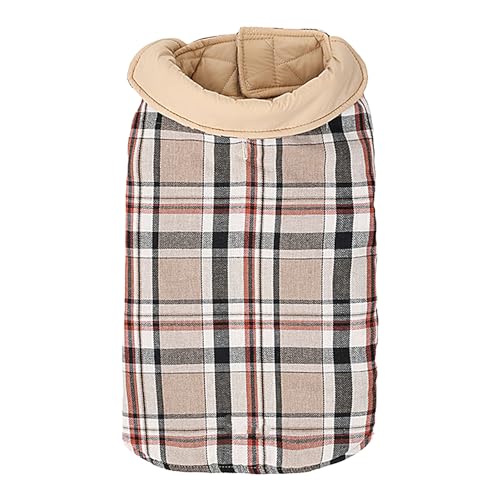 Hundemantel für kaltes Wetter, warmer Hundemantel, wendbar, winddicht, wasserdicht und bequem – Fleecejacke im britischen Stil, kariert Whrcy von Whrcy