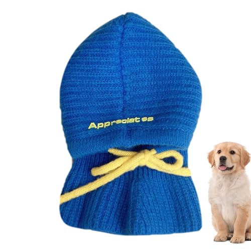 Hundemütze, Strickmütze für Hunde, niedlicher Hut, Kopfbedeckung, Snood mit niedlichem Halsband, lustiger Hut für Haustiere, Strickmütze, Ohrenschützer für kleine Whrcy von Whrcy