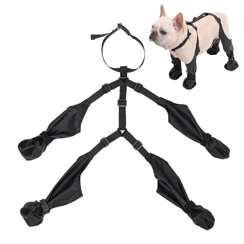 Hundestiefel mit Trägern, Leggings, Stiefel für Hunde, wasserdicht, verstellbar, Stiefel mit Trägern für Hunde, Winter, Schneetage, für kleine und mittelgroße Hunde von Whrcy