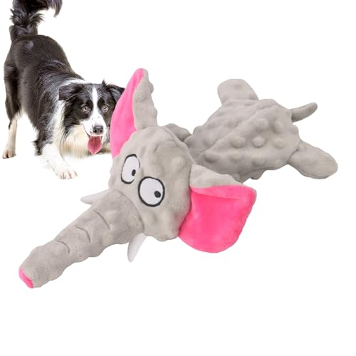 Whrcy Elefanten-Hundespielzeug, Haustier-Plüschspielzeug,Exquisite interaktive kleine Plüschelefantenpuppe - Indoor-Katzen-Plüschspielzeug, Flexibles kleines Quietschspielzeug, multifunktionales von Whrcy