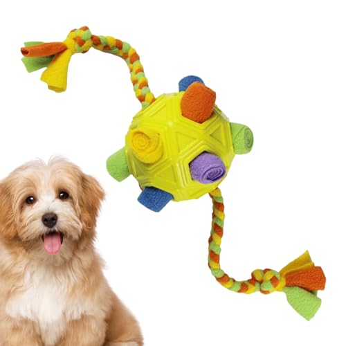 Whrcy Haustier-Schnüffelball, Bunte Hundebälle, Hundefutter-Schnüffelball, interaktives Hundespielzeug, Schnüffel-Interaktives Leckerli-Spiel, wiederverwendbarer Schnüffel-Puzzle-Spielzeugball von Whrcy