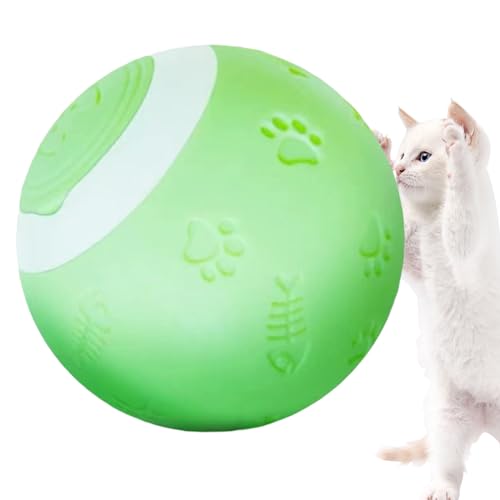 Whrcy Interaktives Jagd-Katzenspielzeug, selbstdrehender 360-Grad-Ball für Katzen - Interaktives Katzenspielzeug,Der selbstrotierende Ball dreht Sich automatisch und lindert Langeweile. Spielzeug von Whrcy