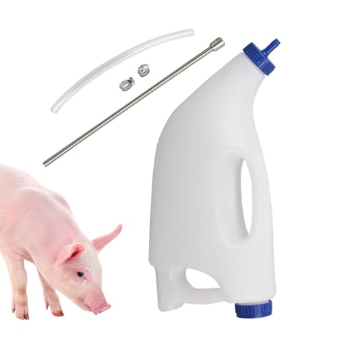 Whrcy Kälber-Futterstation | Schaf-Lamm-Füttertröcher | 4-Liter-Futterflasche mit Griff, Flüssigkeits-Futterspender für Kälber, Ziegen, Lämmer von Whrcy