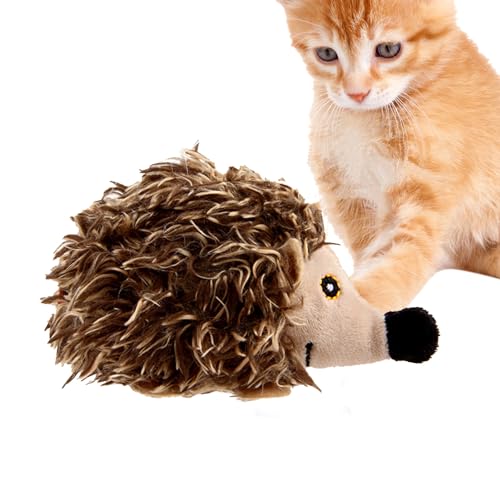 Whrcy Katzenmäuse und Tierspielzeug, interaktives Spielzeug für Katzen - Haustier-Igelspielzeug mit zwitschernden Vögeln | Kauübungsspielzeug aus weichem Plüsch zum Knabbern und Streicheln von Whrcy