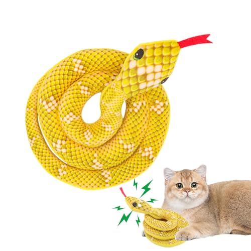 Whrcy Katzenspielzeug, Schlangenspielzeug, Katzenspielzeug Schlange für Katzen – Spielzeug Schlange aus Plüsch für Katzen, interaktives Katzenspielzeug für Katzen, Schlangen aus Plüsch von Whrcy