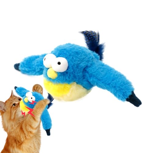 Whrcy Katzenspielzeug fliegender Vogel – Spielzeug für Katzen mit Katzen – interaktives Spielzeug für Katzen, wiederaufladbar, mit Katzen und Flügeln, Spielzeug für Kätzchen, Vögel, flatternde Vögel, von Whrcy