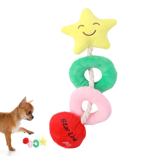 Whrcy Plüsch-Kauspielzeug für Hunde | Kauspielzeug für Hunde in Sternform - Weiches und bequemes interaktives Hundespielzeug zur Zahnreinigung von Whrcy