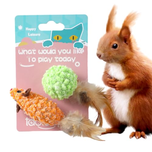 Whrcy Spielzeug Maus für Katzen | Maus interaktives Katzenspielzeug, bequem und weich | Plüschtier Maus für die Zahnpflege, Linderung von Langeweile für Hauskatze, Hamster, Kaninchen von Whrcy
