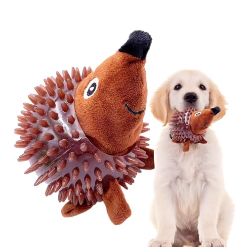 Whrcy Stachelball-Hundespielzeug, Hundeplüschspielzeug für Aggressive Kauer | Frosch/Igel Stachelball schwimmendes Hundespielzeug | Quietschende Hundespielzeugbälle, aggressiver Kauball von Whrcy