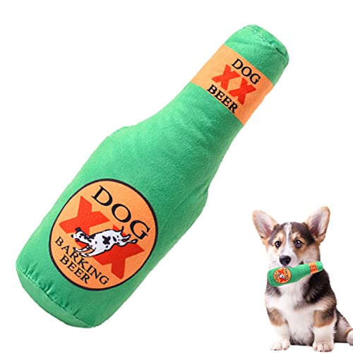 Whrcy Weinflasche Kauspielzeug für Hunde, Weinflasche aus Plüsch, Spielzeug für Hunde, interaktive Geschenke aus Plüsch für Haustiere | langlebiges Spielzeug für Haustiere von Whrcy