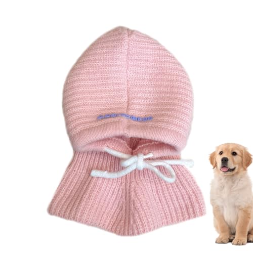Wintermütze für kleine Hunde, gehäkelt, Strickmütze für den Winter, für Hunde – Kopfbedeckung mit niedlichem Halsband, lustiger Hut für Haustiere, Whrcy von Whrcy