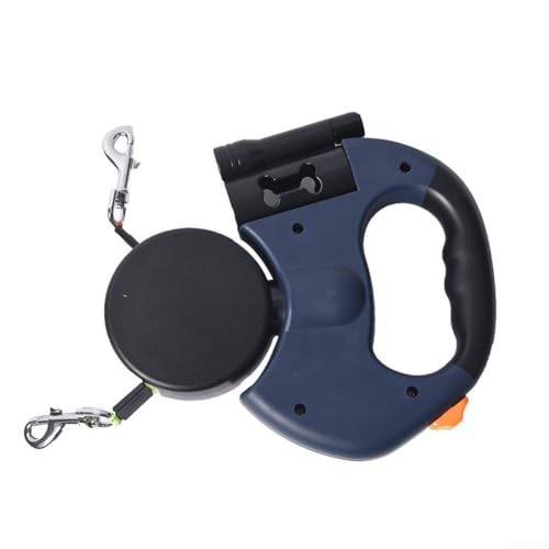 Einziehbare Hundeleine, für 2 kleine bis mittelgroße Hunde, 360° Anti-Verheddern, robuster 300 cm einziehbarer Gurt, leichter Griff und leicht (blau) von Whychstore