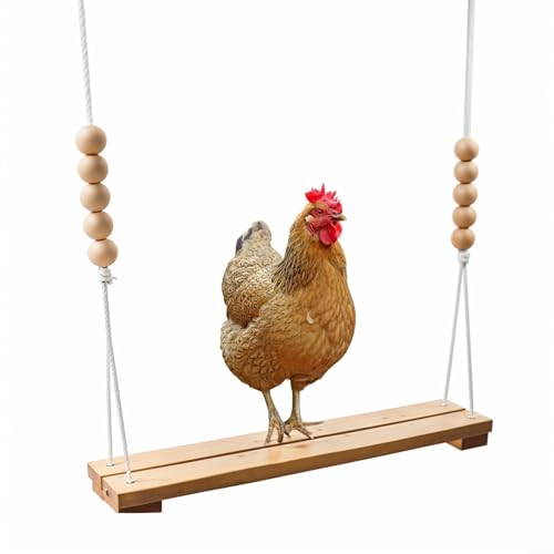 Hängeschaukel aus Holz, Huhnschaukel, Spielzeug, große Sitzstange, Leiter für Geflügel, Hahn, Hühner, Haustierunterhaltung, Stressabbau für Vögel von Whychstore