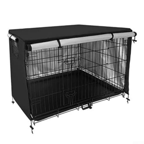 Haustierkäfig-Baldachin aus robustem 210D-Oxford-Gewebe mit Netzfenstern für optimale Luftzirkulation und Sichtkontrolle (schwarz, 63,5 x 48 cm) von Whychstore