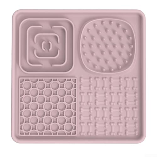 Pet Licking Feeding Mat with Suction Cup, Designed for Healthy Eating Habits in Dogs and Cats, Silicone Easy to Rinse (Pink) von Whychstore