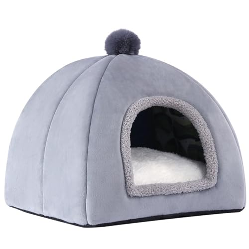 Katzenbetten für Innenkatzen, 14 x 14 x 11 halbverschlossene Katzenbetten mit rutschloser Bodenboden weiche warme Katzenbetten für Innenkatzen mit abnehmbarem Kissen niedliche Katzenhöhle für Katze Katzenbetten für Innenkatzen, 14 x 14 x 11 halbverschlossene Katzenbetten mit rutschloser Bodenboden weiche warme Katzenbetten für Innenkatzen mit abnehmbarem Kissen niedliche Katzenhöhle für Katze von Whyzsjnclg