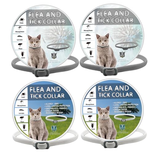 Katzenflohkragen, 4PCS -Katzenflohmarkel, 18, 9 Zoll einstellbares Silikon und Zecken Sie für alle Rassen und Größe Katzenflohkragen, 4PCS -Katzenflohmarkel, 18, 9 Zoll einstellbares Silikon und Zecken Sie für alle Rassen und Größe von Whyzsjnclg