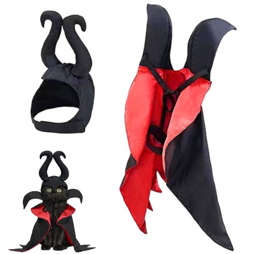 Whyzsjnclg Hundekostüm, Hundekostüm umfasst Cape- und Devil Horns Hut Haustier Halloween Kostüme für Party -Cosplay für Feiertage Whyzsjnclg Hundekostüm, Hundekostüm umfasst Cape- und Devil Horns Hut Haustier Halloween Kostüme für Party -Cosplay für Feiertage von Whyzsjnclg