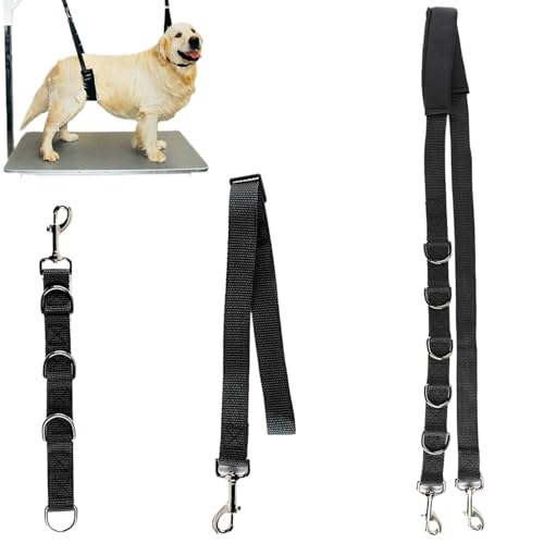 Whyzsjnclg Hundepflege-Schleife, 3pcs einsendenswerte einstellbare Helfer mit D-Ringen, Schnellfreisetzungshundpfeiler, Hundepfleger Armleiter für Hunde Haare Schneiden Waschen Helfer von Whyzsjnclg