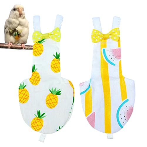 Papageienwindel, 2pcs Vogelwindel, Einstellbarer Papagei mit Bug und innerer Tasche, wiederverwendbar und waschbar für Sittiche, Cockatiel, Mini -Majaw, Budgie, Kanarien von Whyzsjnclg