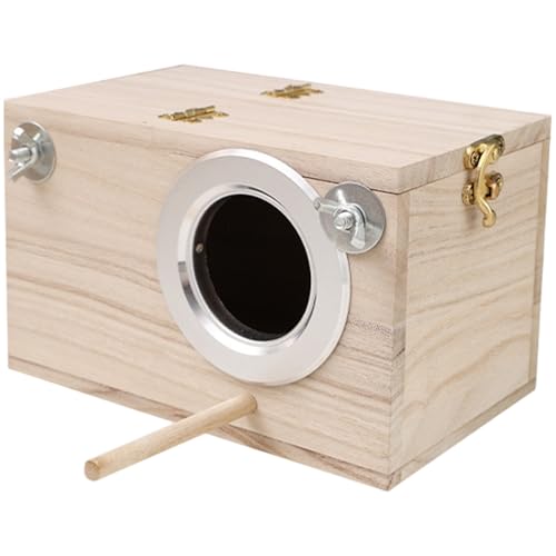 Whyzsjnclg Vogelschachtel, Vogelnistbox, 7, 7 x 4, x 4, Zoll Sichtmahlnest mit Scharnier Deckel & Stand, Holz für Finch, Lovebirds, Cockatiel, Budgie, Conure, Papagei Whyzsjnclg Vogelschachtel, Vogelnistbox, 7, 7 x 4, x 4, Zoll Sichtmahlnest mit Scharnier Deckel & Stand, Holz für Finch, Lovebirds, Cockatiel, Budgie, Conure, Papagei von Whyzsjnclg