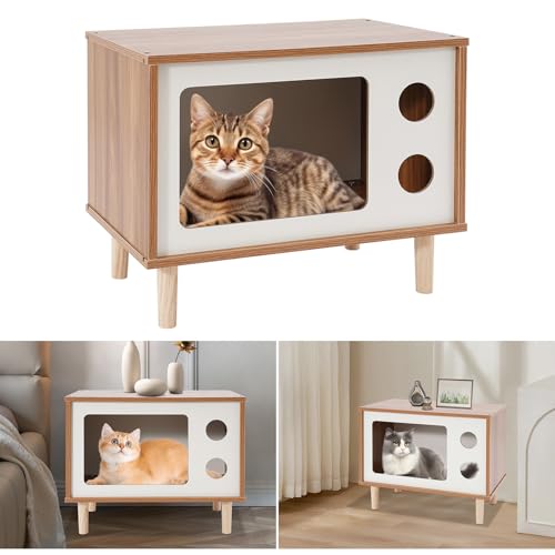Wiefiche Cat House TV-förmige große Katze Shelter Möbel Indoor-Anzüge für EIN Paar Katzen Haus, Gewicht Kapazität bis zu 165,35 Pfund, Katzenbetten für Nachttisch Couchtisch Fußstütze Wiefiche Cat House TV-förmige große Katze Shelter Möbel Indoor-Anzüge für EIN Paar Katzen Haus, Gewicht Kapazität bis zu 165,35 Pfund, Katzenbetten für Nachttisch Couchtisch Fußstütze von Wiefiche