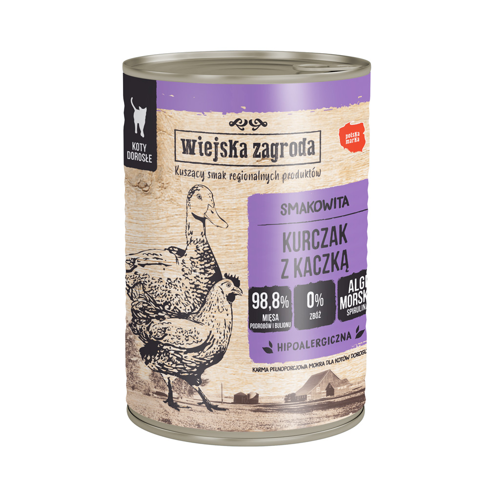 Sparpaket Wiejska Zagroda Cat 24 x 400 g - Huhn mit Ente Sparpaket Wiejska Zagroda Cat 24 x 400 g - Huhn mit Ente von Wiejska zagroda