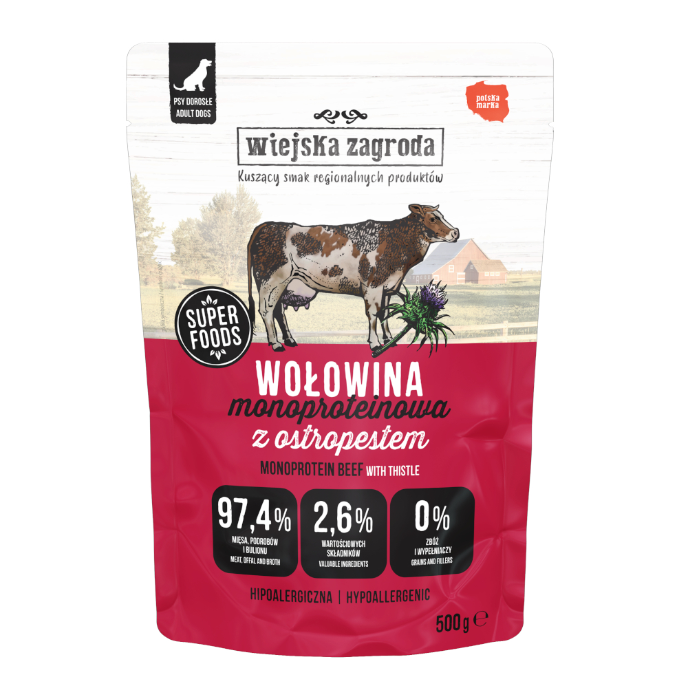 Sparpaket Wiejska Zagroda Monoprotein Adult 2 x 500 g - Rind von Wiejska zagroda
