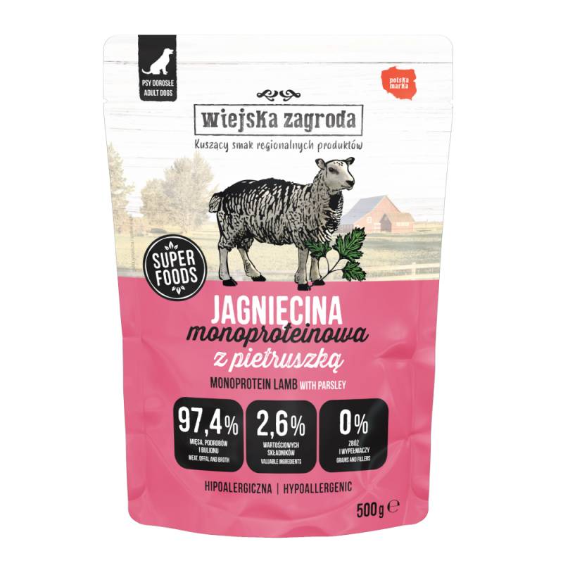 Sparpaket Wiejska Zagroda Monoprotein Adult 3 x 500 g - Lamm von Wiejska zagroda