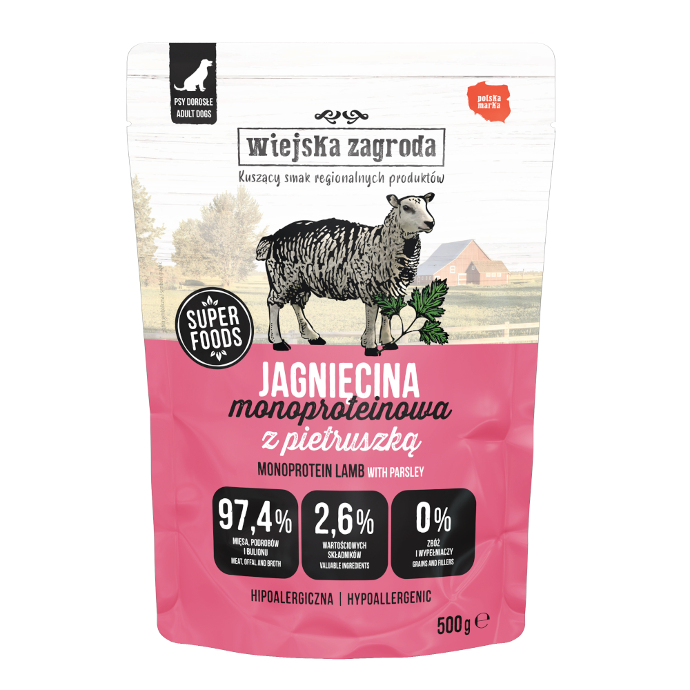 Sparpaket Wiejska Zagroda Monoprotein Adult 5 x 500 g - Lamm Sparpaket Wiejska Zagroda Monoprotein Adult 5 x 500 g - Lamm von Wiejska zagroda