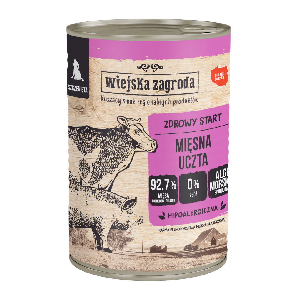 Wiejska Zagroda Dog 6 x 400 g - Puppy Fleischfest von Wiejska zagroda