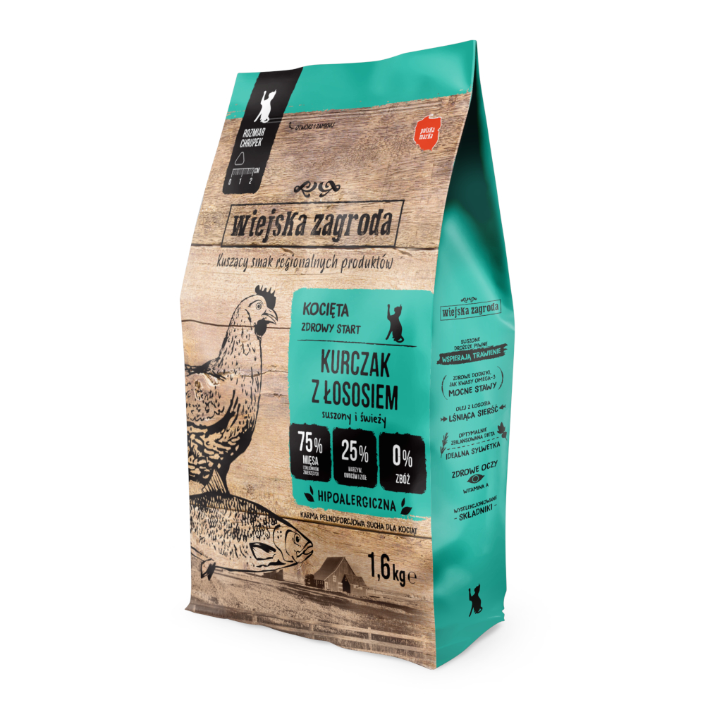 Wiejska Zagroda Kitten Huhn mit Lachs - 1,6 kg Wiejska Zagroda Kitten Huhn mit Lachs - 1,6 kg von Wiejska zagroda