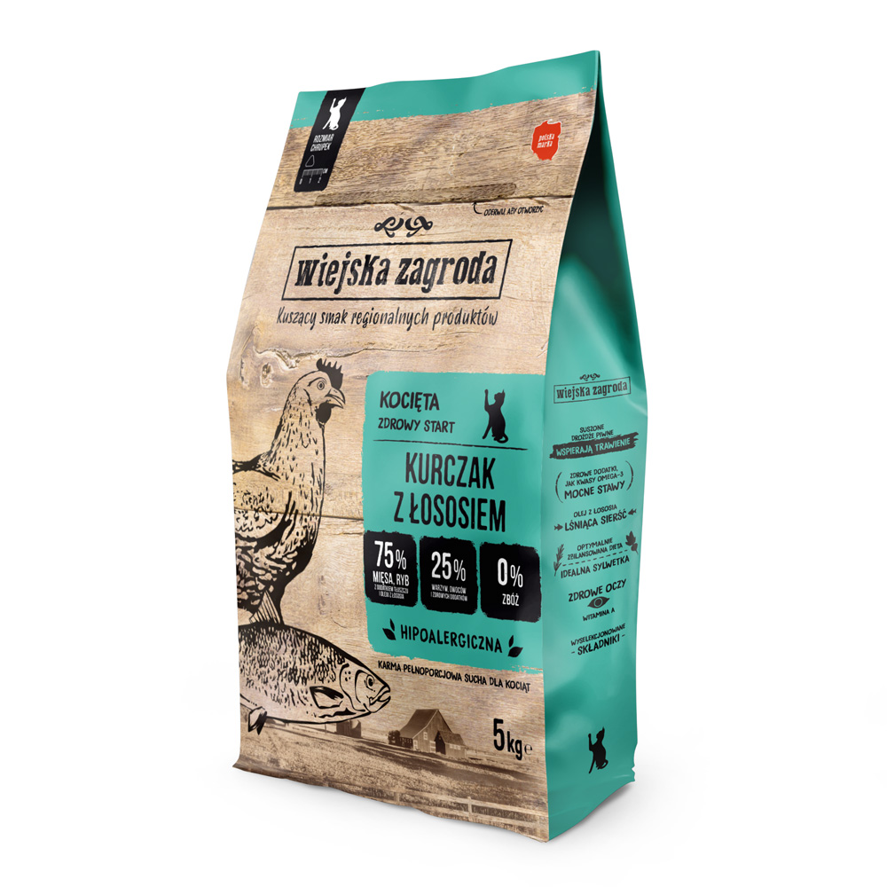 Wiejska Zagroda Kitten Huhn mit Lachs - 5 kg Wiejska Zagroda Kitten Huhn mit Lachs - 5 kg von Wiejska zagroda