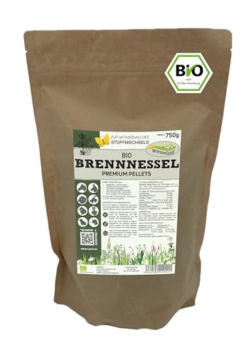 WiesenGold® Bio Brennnessel Pellets (750g) – natürliche Stoffwechsel- & Entgiftungsunterstützung für Tiere, CO₂-sparend verarbeitet, naturnaher Anbau, für Haut, Leber, Gelenke & Harnwege von WiesenGold