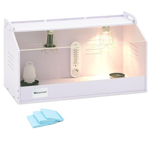 Wiesenfield Kükenaufzuchtbox bis 36 °C 78 x 40 x 42 cm Wärme und Licht regelbar inkl. Tränke Napf Hygienematten Leuchtmittel Thermo- und Hygrometer Flächenbrüter Aufzuchtbox Küken Wiesenfield Kükenaufzuchtbox bis 36 °C 78 x 40 x 42 cm Wärme und Licht regelbar inkl. Tränke Napf Hygienematten Leuchtmittel Thermo- und Hygrometer Flächenbrüter Aufzuchtbox Küken von Wiesenfield