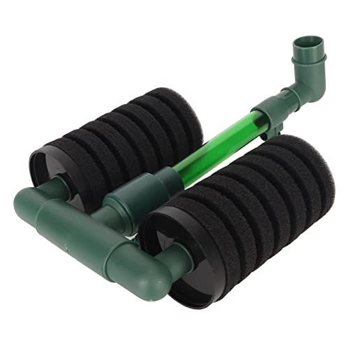 Wifehelper Aquarium-Schwammfilter, 360-Grad-Wasserauslass, Doppelter Biologischer Schwammfilter, Leise, Zyklische Filtration für Aquarien (QS100A) von Wifehelper