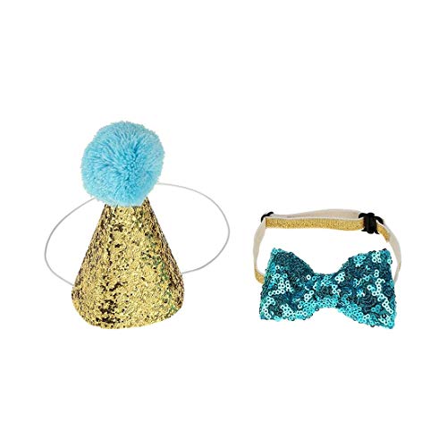 Wifehelper Hut und Fliege, Pailletten-Set, für Hunde und Katzen, zum Geburtstag, Party-Dekoration, Schleife, Kostüm, Kopfbedeckung blau Wifehelper Hut und Fliege, Pailletten-Set, für Hunde und Katzen, zum Geburtstag, Party-Dekoration, Schleife, Kostüm, Kopfbedeckung blau von Wifehelper