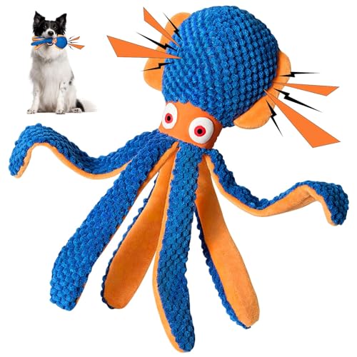 Wigglo Quietschende Hunde Plüschtiere, Oktopus Hund Stofftiere, langlebiges Hundekauspielzeug für Welpen, kleine, mittelgroße und große Langeweile Hunde, interaktiv, stimulierend, Tauziehen, Zahnen Wigglo Quietschende Hunde Plüschtiere, Oktopus Hund Stofftiere, langlebiges Hundekauspielzeug für Welpen, kleine, mittelgroße und große Langeweile Hunde, interaktiv, stimulierend, Tauziehen, Zahnen von Wigglo