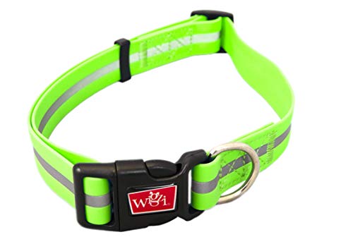 Wigzi LWSC-GR Reflective Waterproof Adjustable Collar, L, neon grün von Wigzi