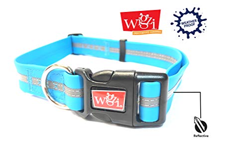 Wigzi MWSC-BL Reflective Waterproof Adjustable Collar, M, neon blau von Wigzi