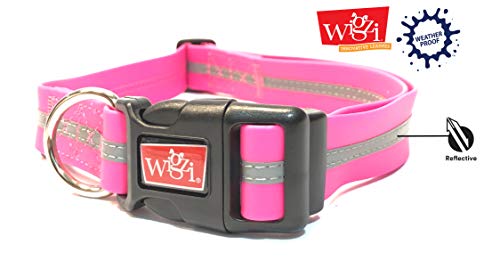 Wigzi MWSC-PK Reflective Waterproof Adjustable Collar, M, neon rosa von Wigzi