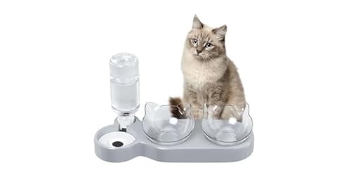 Futter- und Wasserfutterstation für Tiere (grau) von Wikao