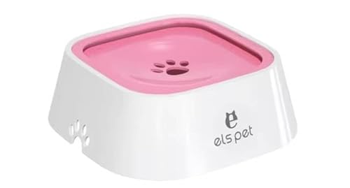 Schüssel mit Überlaufschutz, 1 l, für Haustiere, Hundenapf, auslaufsicher, Behälter für Futter und Wasser (Rosa) von Wikao