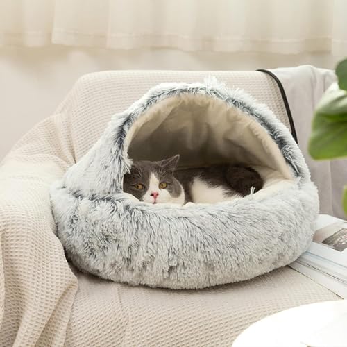 Wikao Katzenbett, Matratze für Haustiere, warm, weich, aus Plüsch, Bett für Haustiere, mit runder Decke, Katze, Hund, Schlafnest Wikao Katzenbett, Matratze für Haustiere, warm, weich, aus Plüsch, Bett für Haustiere, mit runder Decke, Katze, Hund, Schlafnest von Wikao